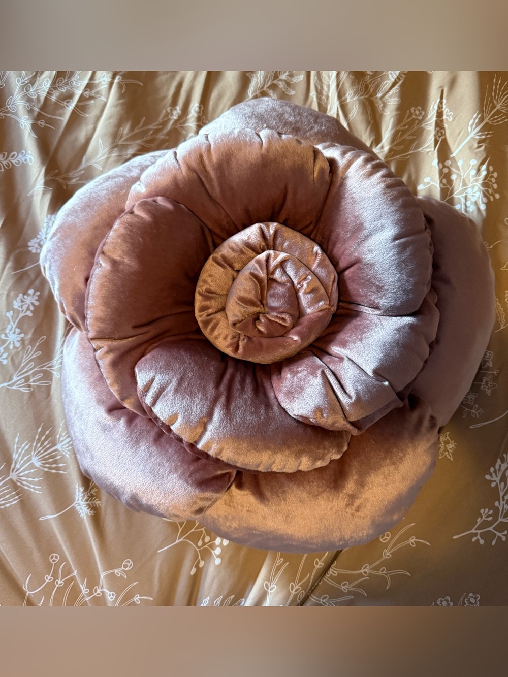 Plush Rosette Accent Pillow - Blush Pink